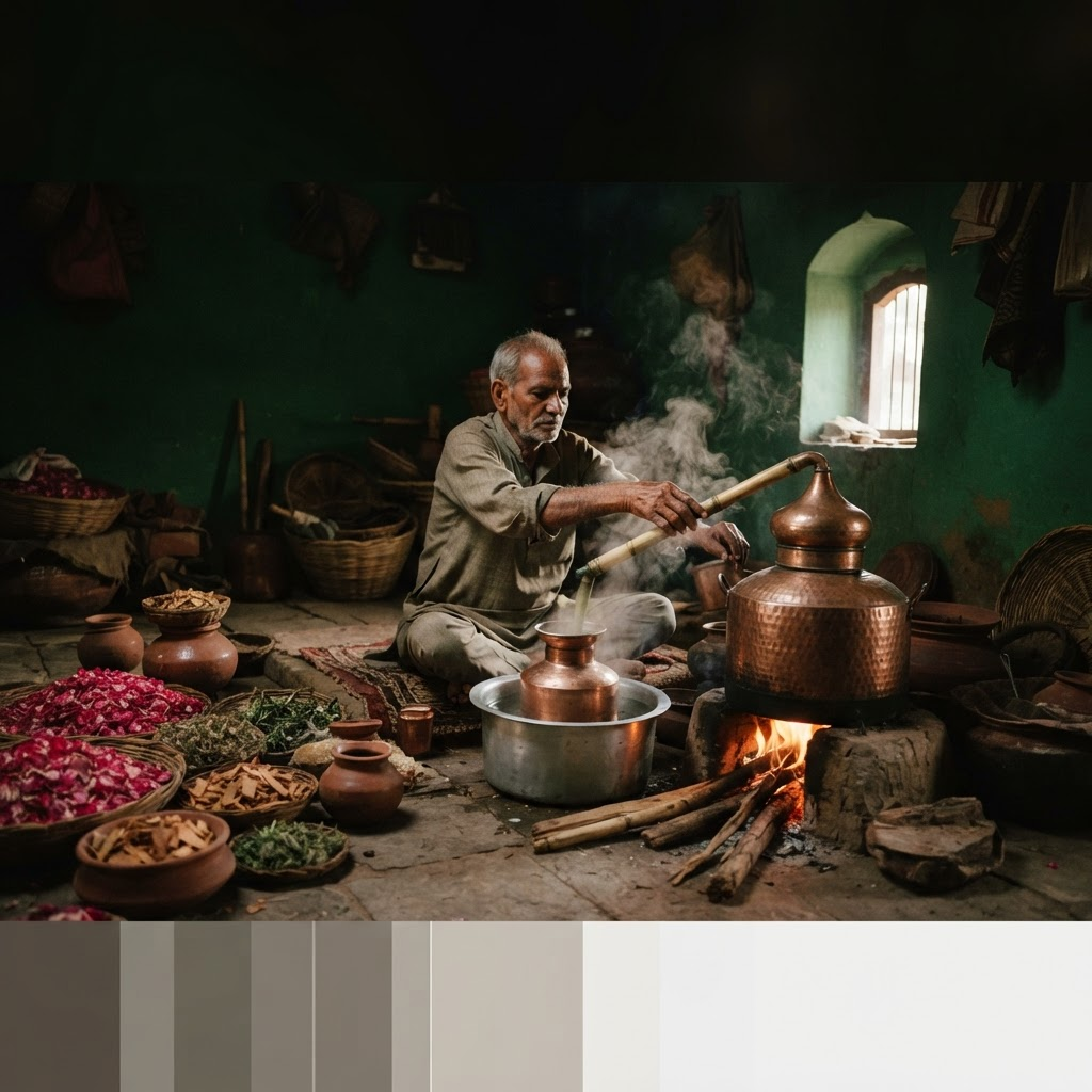 Traditional Kannauj attar distillation vessels